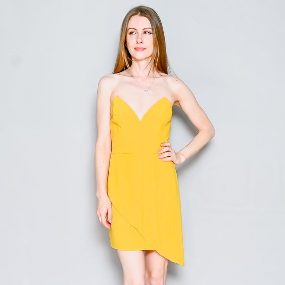 Amanda Uprichard Dresses & Skirts - AMANDA UPRICHARD Yellow Strapless Mini Dress